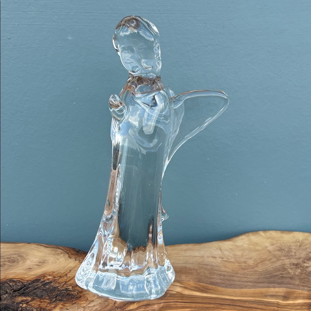 Vintage FM Konstglas Ronneby Sweden Handmade Art Glass Angel Figurine